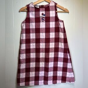 Disney Store Minnie Mouse Plaid Dress Red Pink Maroon Vintage Y2K Size 12